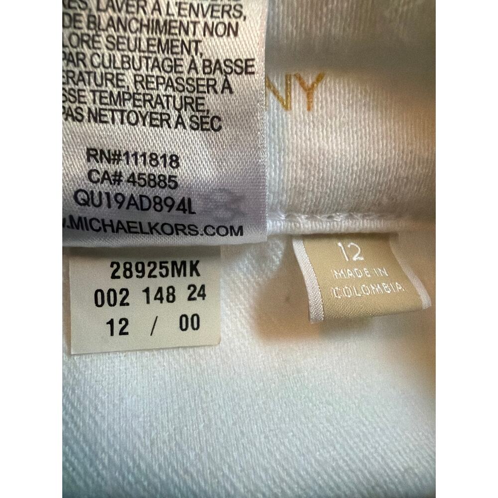 MICHAEL KORS Izzy Skinny Jeans White 12 Mid Rise Ankle Length Silhouette - Picture 11 of 13